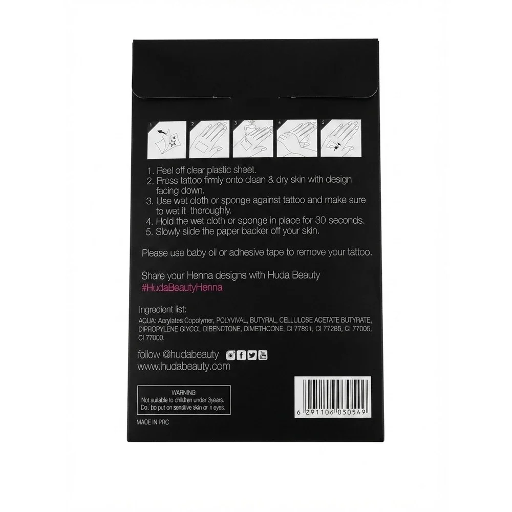 Huda Beauty Beirut Temporary Tattoo Henna Inspired Limited Edition Body Art Boho